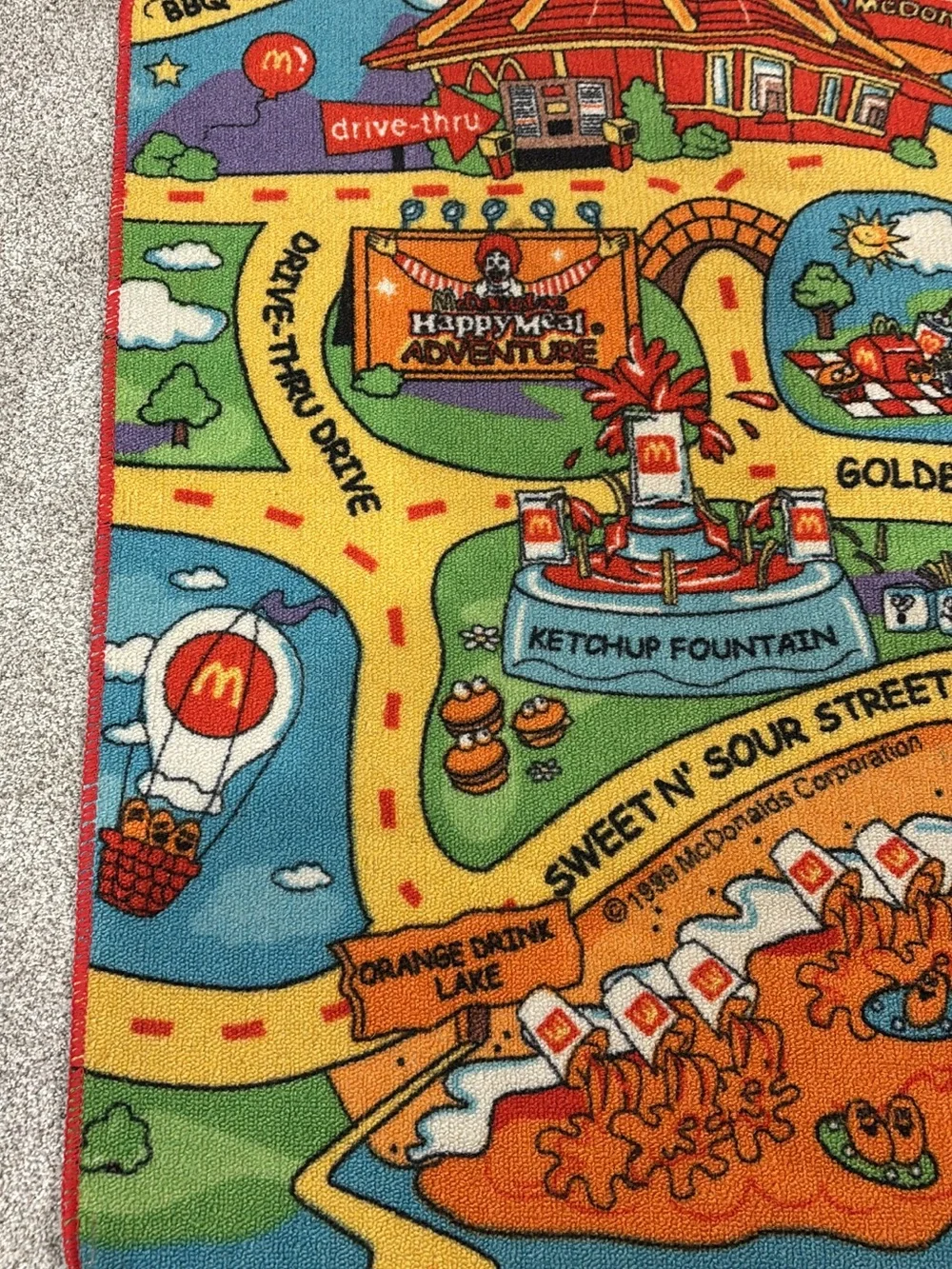 90’s/ Y2K Vintage 1999 McDonald’s Adventure Happy Meal Play Rug/Mat, Very Rare!